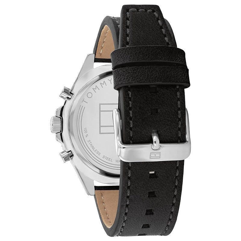  Shop Authentic Tommy Hilfiger Larson Chronograph Black Dial Black Leather Strap Watch For Men - 1791984 - Luxxuri