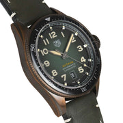  Shop Authentic Tag Heuer Autavia Calibre 5 Automatic Olive Green Dial Green Leather Strap Watch for Men - WBE5190.FC8268 - Luxxuri