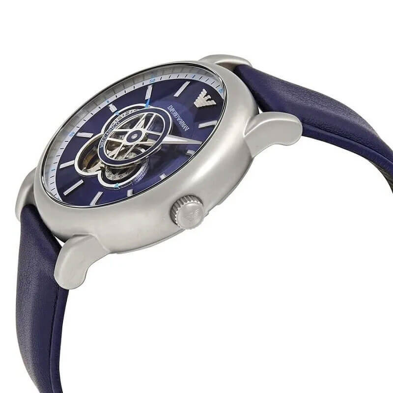  Shop Authentic Emporio Armani Luigi Chronograph Blue Dial Black Leather Strap Watch For Men - AR60011 - Luxxuri