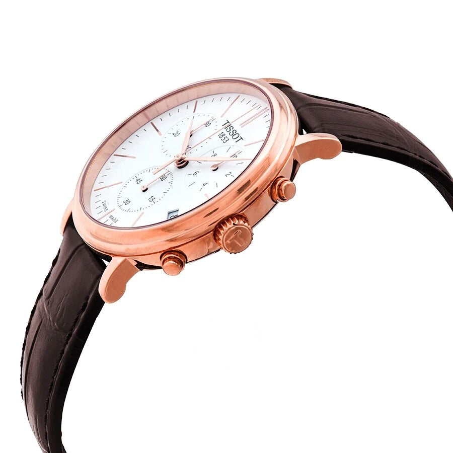 Shop Authentic Tissot Carson Premium Chronograph White Dial Brown Leather Strap Watch For Men - T122.417.36.011.00 - Luxxuri