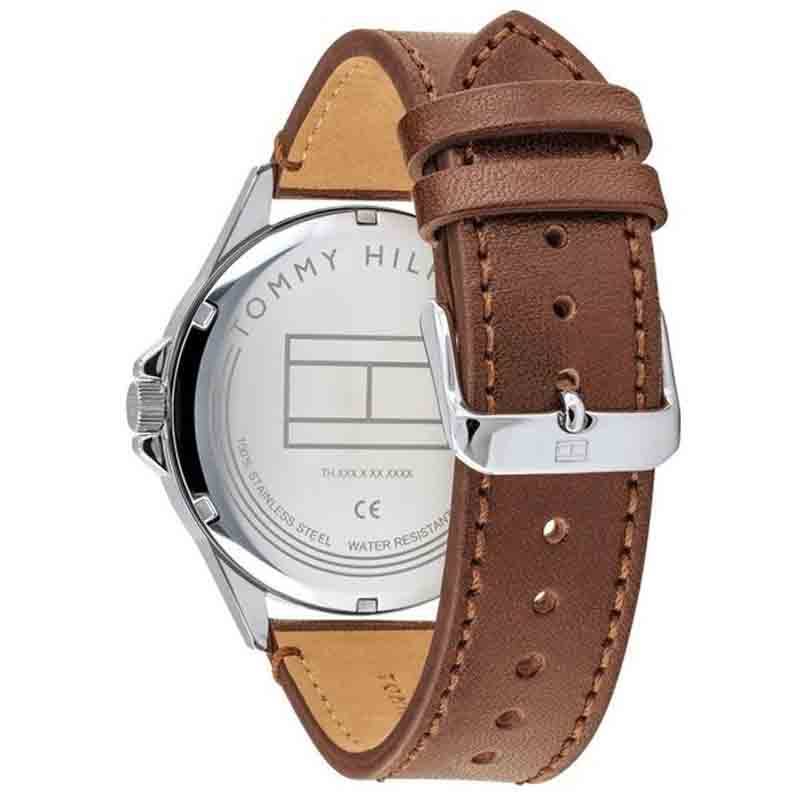 Shop Authentic Tommy Hilfiger Multi Function Quartz White Dial Brown Leather Strap Watch for Men - 1791614 - Luxxuri