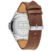  Shop Authentic Tommy Hilfiger Multi Function Quartz White Dial Brown Leather Strap Watch for Men - 1791614 - Luxxuri