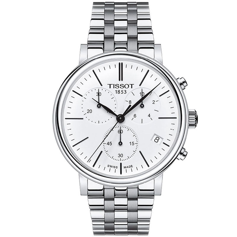  Shop Authentic Tissot Carson Premium White Dial Silver Steel Strap Watch For Men - T122.417.11.011.00 - Luxxuri