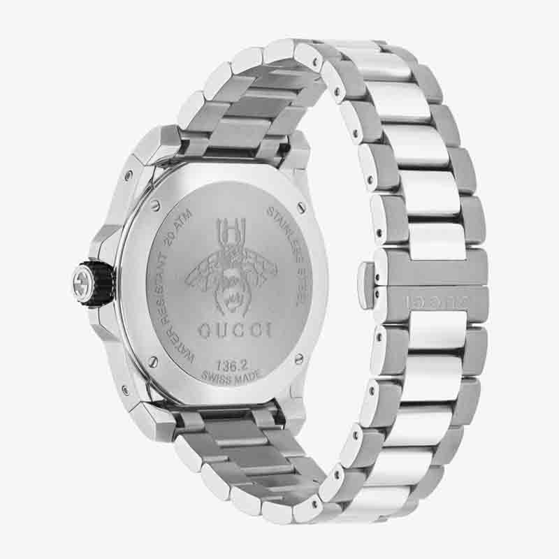  Shop Authentic Gucci Dive Quartz Green Dial Silver Steel Strap Watch For Men - YA136222 - Luxxuri