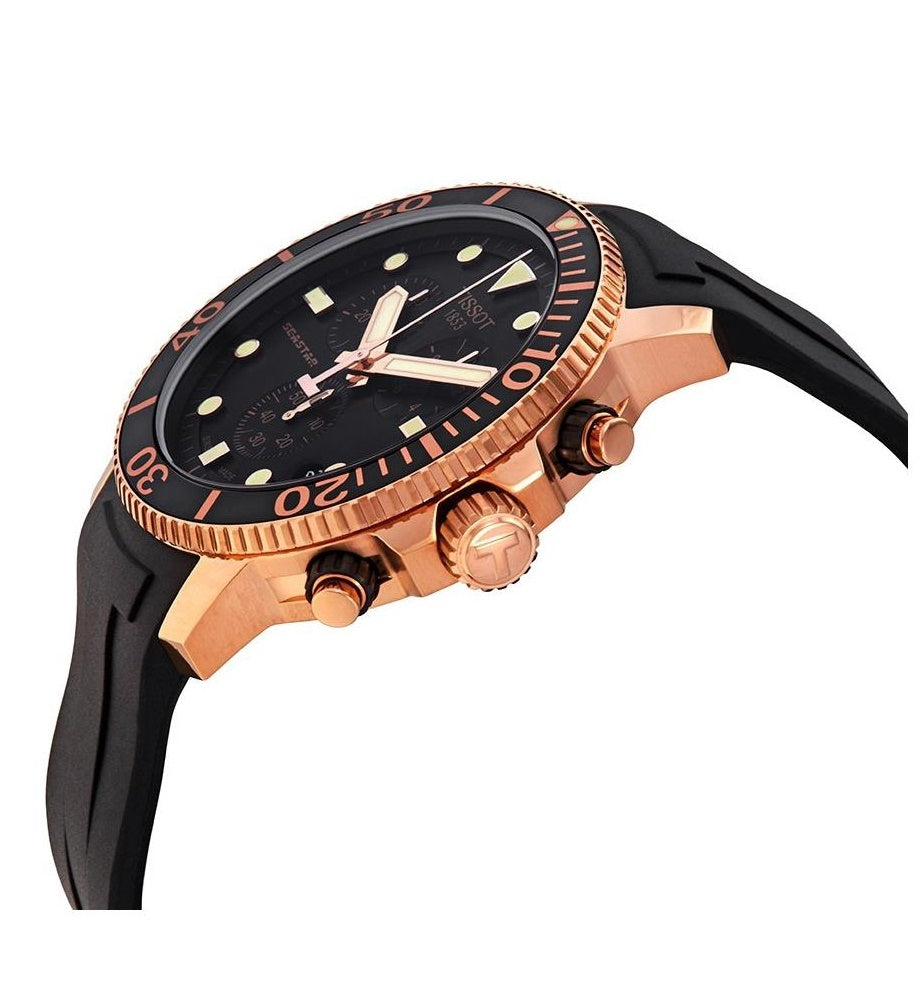  Shop Authentic Tissot Seastar 1000 Chronograph Black Dial Black Rubber Strap Watch For Men - T120.417.37.051.00 - Luxxuri