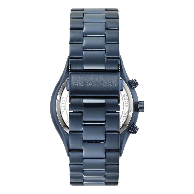  Shop Authentic Michael Kors Slim Runway Chronograph Black Dial Blue Steel Strap Watch for Men - MK8918 - Luxxuri