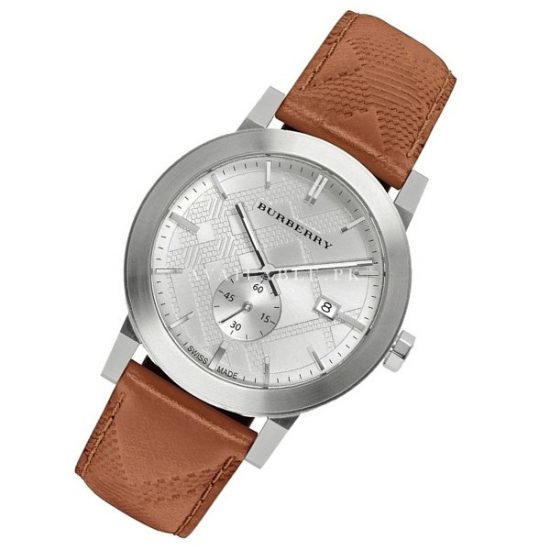  Shop Authentic Burberry The City Silver Dial Brown Leather Strap Watch for Men - BU9904 - Luxxuri