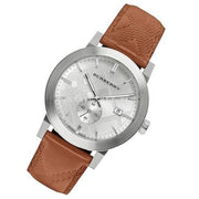  Shop Authentic Burberry The City Silver Dial Brown Leather Strap Watch for Men - BU9904 - Luxxuri