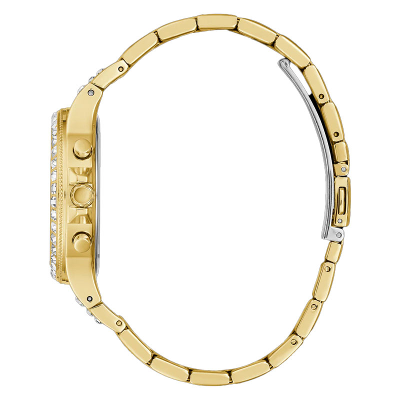  Shop Authentic Guess Moonlight Multi Function Diamonds Gold Dial Gold Steel Strap Watch for Women - GW0320L2 - Luxxuri