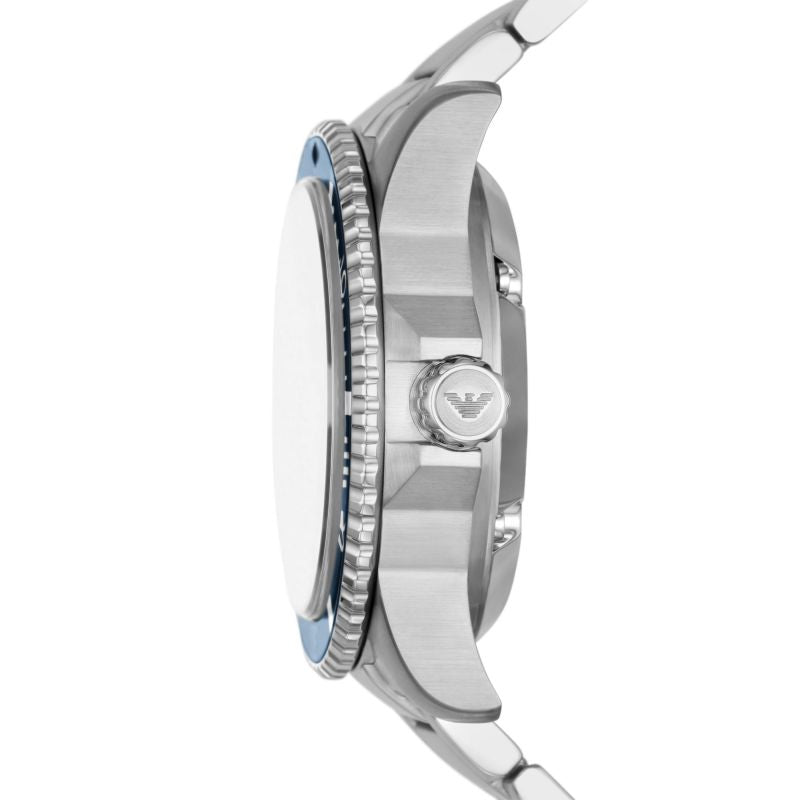  Shop Authentic Emporio Armani Meccanico Automatic Blue Dial Silver Steel Strap Watch For Men - AR60059 - Luxxuri