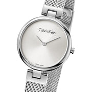  Shop Authentic Calvin Klein Authentic White Dial Silver Mesh Bracelet Watch for Women - K8G23126 - Luxxuri
