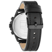  Shop Authentic Tommy Hilfiger Lars Chronograph Black Dial Black Leather Strap Watch For Men - 1792062 - Luxxuri