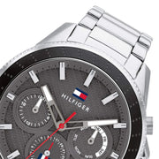  Shop Authentic Tommy Hilfiger Aiden Chronograph Grey Dial Silver Steel Strap Watch For Men - 1791857 - Luxxuri