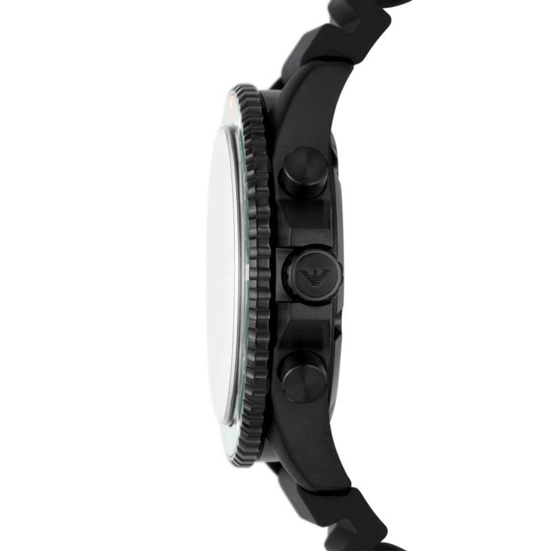  Shop Authentic Emporio Armani Diver Chronograph Quartz Green Dial Black Silicon Strap Watch For Men - AR11463 - Luxxuri
