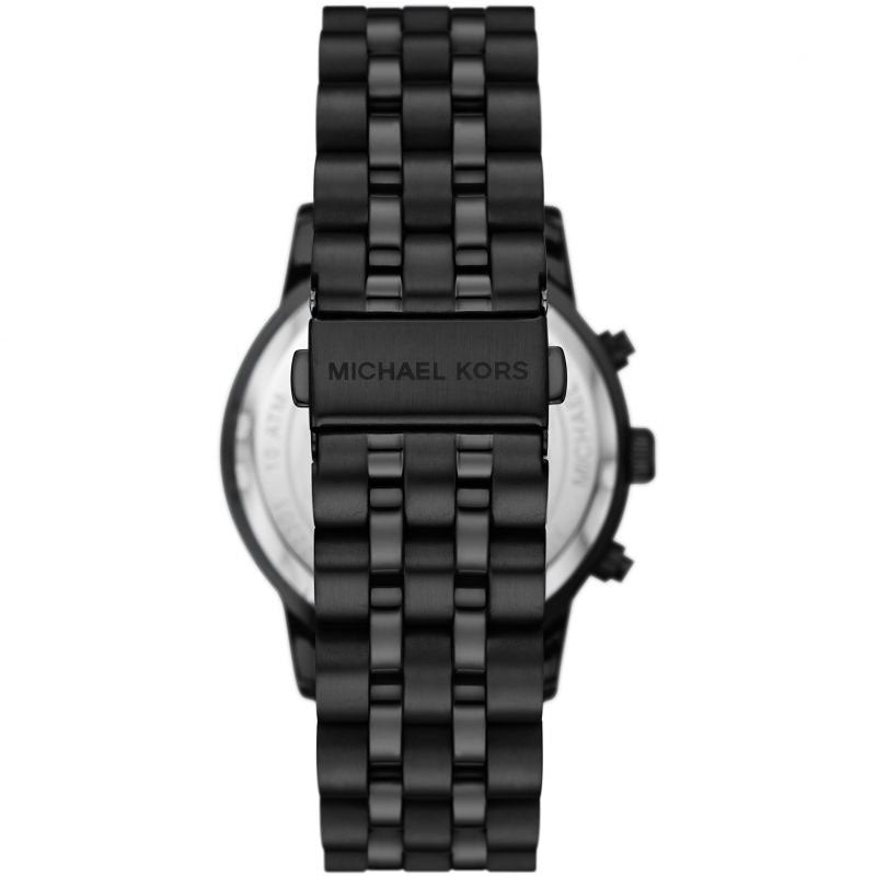  Shop Authentic Michael Kors Hutton Chronograph Black Dial Black Steel Strap Watch For Men - MK9089 - Luxxuri