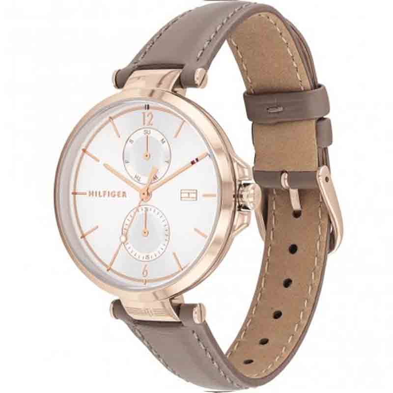  Shop Authentic Tommy Hilfiger Angela Quartz Silver Dial Brown Leather Strap Watch for Women - 1782125 - Luxxuri