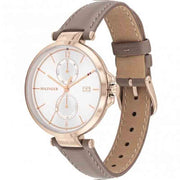  Shop Authentic Tommy Hilfiger Angela Quartz Silver Dial Brown Leather Strap Watch for Women - 1782125 - Luxxuri