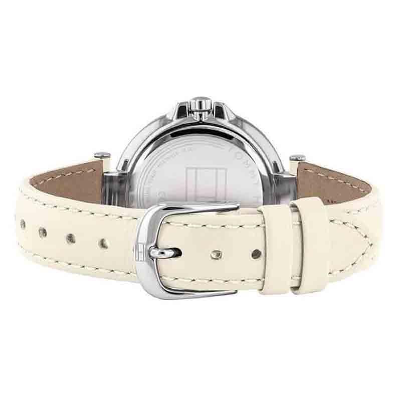  Shop Authentic Tommy Hilfiger Angela Silver Dial Cream Leather Strap Watch for Women - 1782123 - Luxxuri