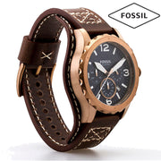  Shop Authentic Fossil Nate Chronograph Blue Dial Brown Leather Strap Watch for Men - JR1505 - Luxxuri