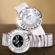  Shop Authentic Swarovski Lovely Crystal Black Dial Silver Steel Strap Watch for Women - 1160305 - Luxxuri