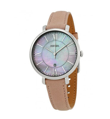  Shop Authentic Fossil Jacqueline Blush Mother of Pearl Dial Pink Leather Strap Watch for Women - ES4151 - Luxxuri