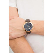  Shop Authentic Fossil Grant Chronograph Blue Dial Brown Leather Strap Watch for Men - FS5068 - Luxxuri