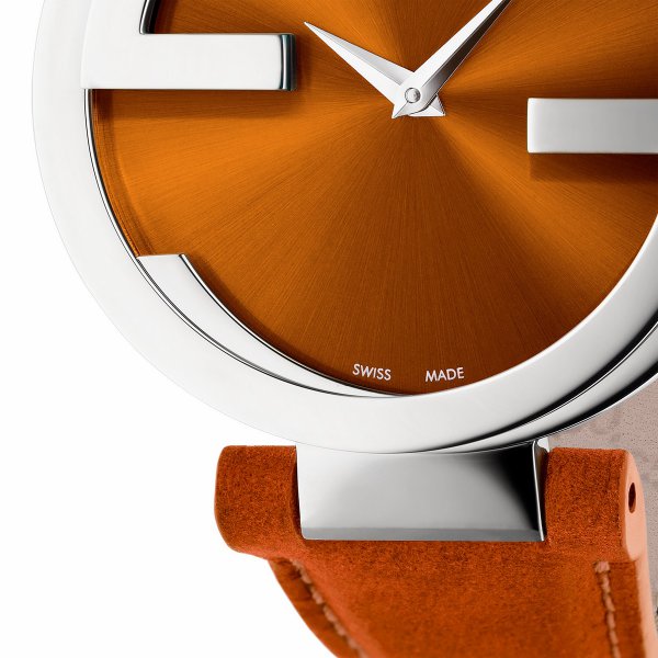  Shop Authentic Gucci Interlocking G Quartz Orange Dial Orange Leather Strap Watch For Women - YA133316 - Luxxuri