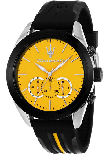  Shop Authentic Maserati Traguardo Chronograph Yellow Dial Black Silicone Strap Watch For Men - R8871612045 - Luxxuri
