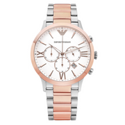  Shop Authentic Emporio Armani Giovanni Chronograph Quartz White Dial Two Tone Steel Strap Watch For Men - AR11209 - Luxxuri