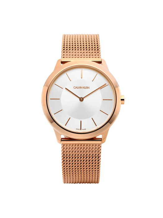  Shop Authentic Calvin Klein Minimal White Dial Rose Gold Mesh Bracelet Watch for Women - K3M22626 - Luxxuri