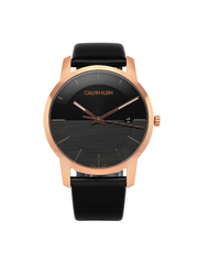 Shop Authentic Calvin Klein City Quartz Black Dial Black Leather Strap Watch for Men - K2G2G6CZ - Luxxuri
