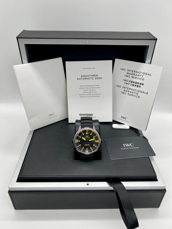  Shop Authentic IWC Aquatimer Automatic 2000 Black Dial Black Rubber Strap Watch for Men - IW358001 - Luxxuri