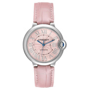  Shop Authentic Cartier Ballon Bleu De Cartier Pink Dial Pink Leather Strap Watch for Women - WSBB0007 - Luxxuri