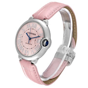  Shop Authentic Cartier Ballon Bleu De Cartier Pink Dial Pink Leather Strap Watch for Women - WSBB0007 - Luxxuri