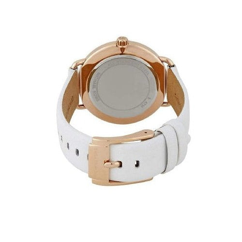  Shop Authentic Michael Kors Portia Rose Gold Dial White Leather Strap Watch For Women - MK2660 - Luxxuri