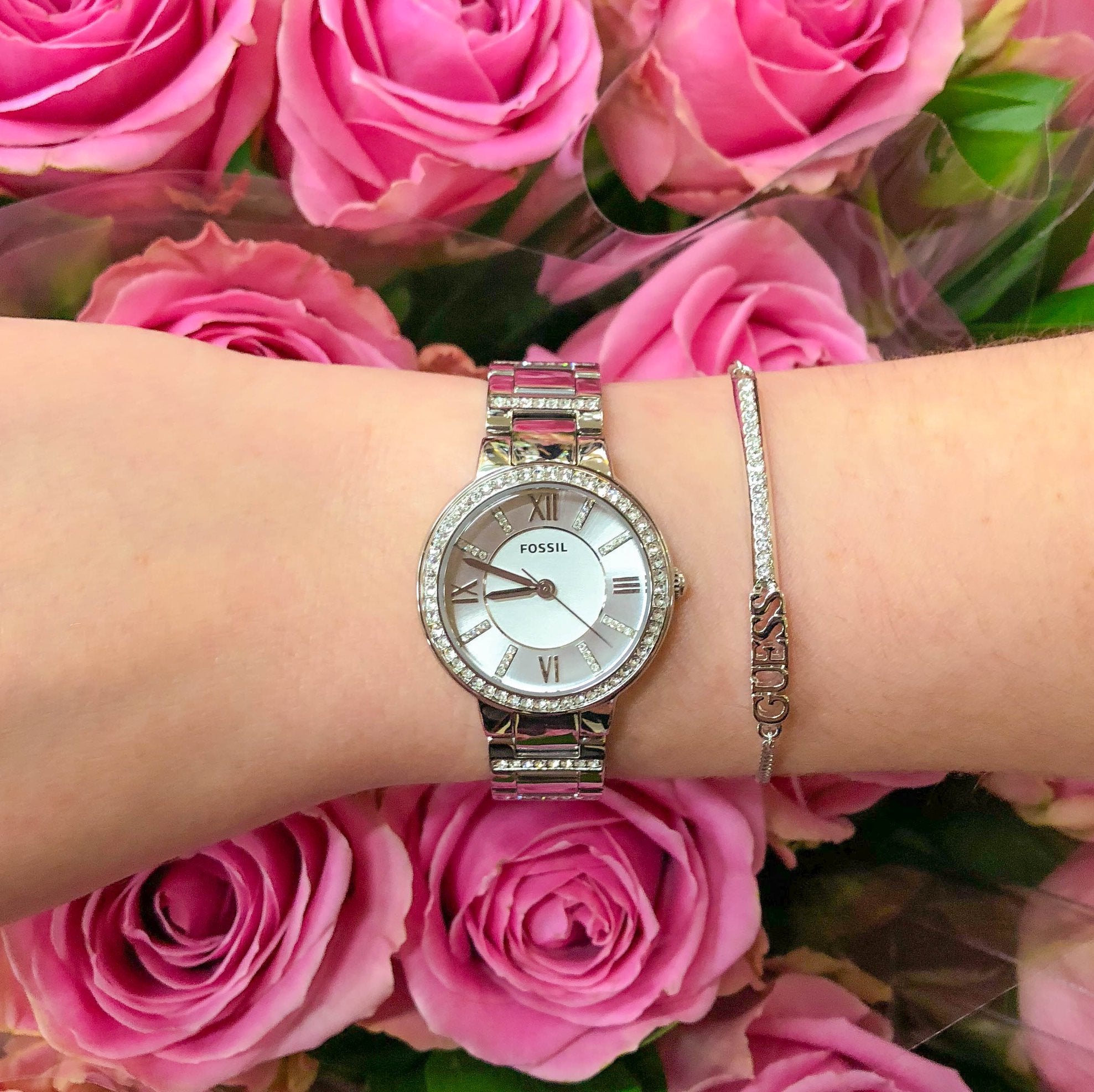  Shop Authentic Fossil Virginia Silver Dial Silver Steel Strap Watch for Women - ES3282 - Luxxuri