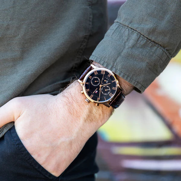  Shop Authentic Tommy Hilfiger Kane Chronograph Blue Dial Brown Leather Strap Watch for Men - 1791399 - Luxxuri