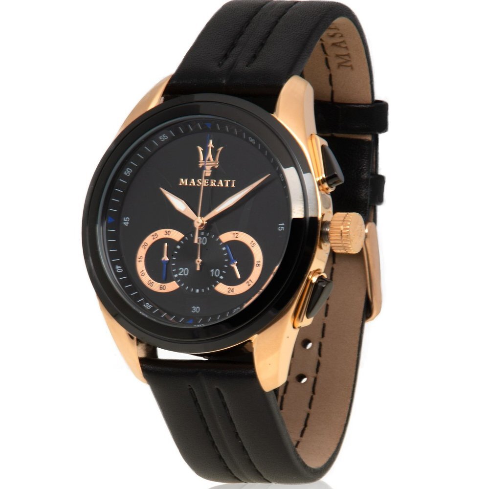  Shop Authentic Maserati Traguardo 45mm Black Dial Watch Black Strap For Men - R8871612025 - Luxxuri