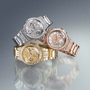  Shop Authentic Guess Moonlight Multi Function Diamonds White Dial Rose Gold Steel Strap Watch for Women - GW0320L3 - Luxxuri