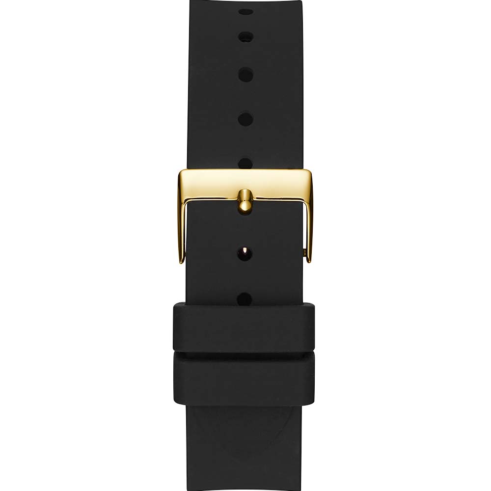 Shop Authentic Guess Frontier Diamonds Gold Dial Black Rubber Strap Watch For Women - W1160L1 - Luxxuri