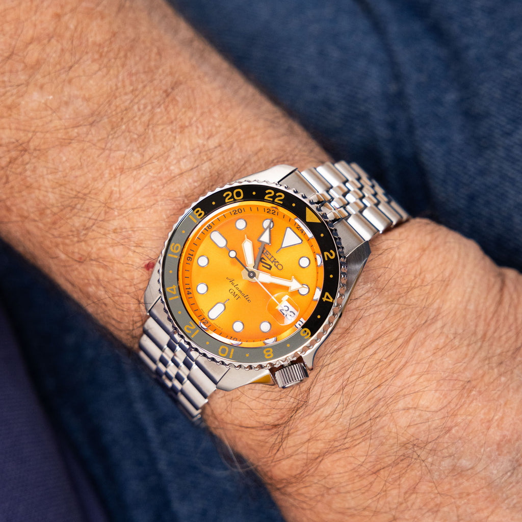  Shop Authentic Seiko 5 Sports Automatic Orange Dial Silver Steel Strap Watch For Men - SRPD59K1 - Luxxuri