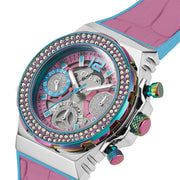  Shop Authentic Guess Fusion Chronograph Pink Dial Pink Leather Strap Watch for Women - GW0553L5 - Luxxuri