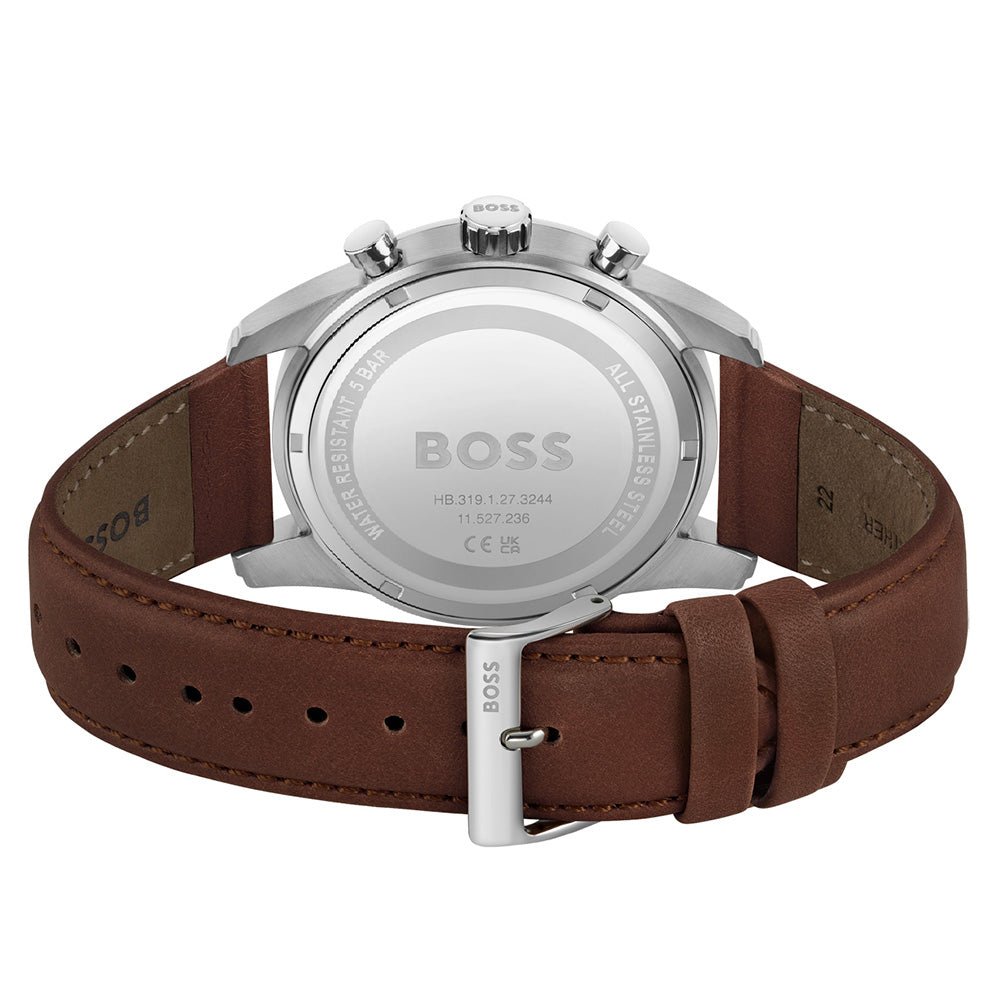  Shop Authentic Hugo Boss Skymaster Blue Dial Brown Leather Strap Watch for Men - 1513940 - Luxxuri