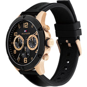  Shop Authentic Tommy Hilfiger Blaze Multifunction Black Dial Black Rubber Strap Watch For Men - 1792028 - Luxxuri