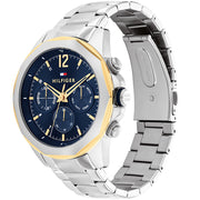  Shop Authentic Tommy Hilfiger Lars Chronograph Blue Dial Silver Steel Strap Watch For Men - 1792059 - Luxxuri