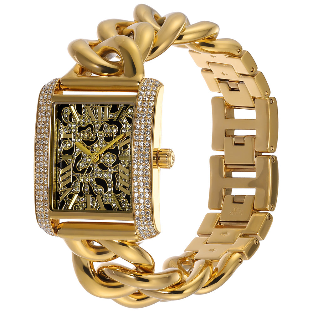  Shop Authentic Michael Kors Emery Three Hand Leopard Print Gold Dial Gold Steel Strap Watch For Women - MK7437 - Luxxuri