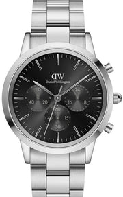  Shop Authentic Daniel Wellington Iconic Chronograph Link Black Dial Silver Steel Strap Watch For Men  - DW00100645 - Luxxuri