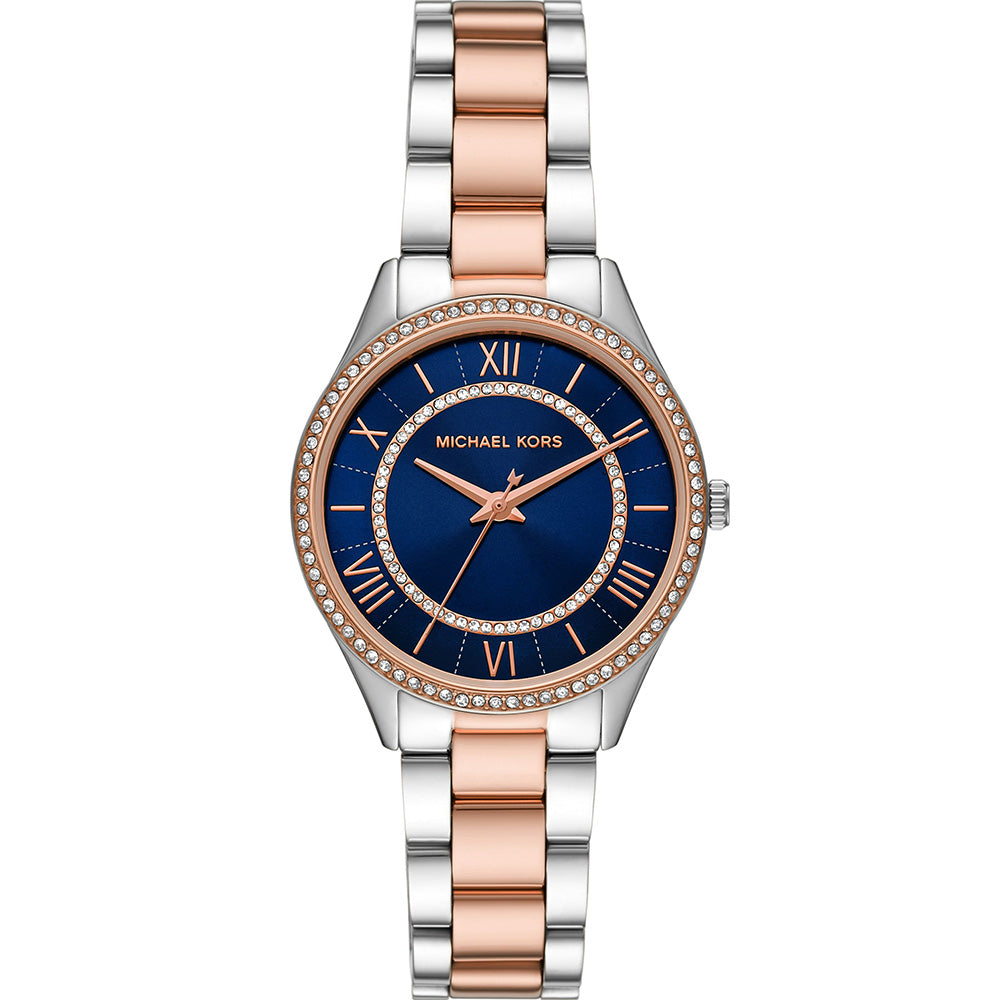 Shop Authentic Michael Kors Lauryn Three-Hand Blue Dial Two Tone Steel Strap Watch for Women - MK4738 - Luxxuri