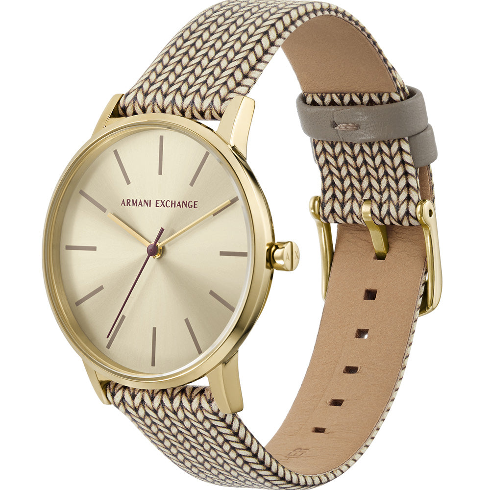  Shop Authentic Armani Exchange Lola Analog Gold Dial Gold Mesh Strap Watch For Women - AX5536 - Luxxuri