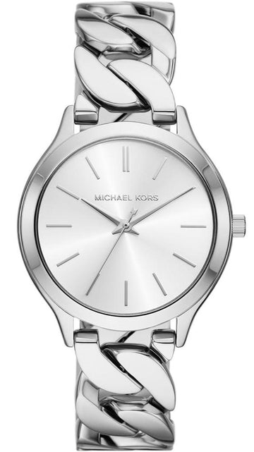  Shop Authentic Michael Kors Runway Three-Hand Silver Dial Silver Steel Strap Watch for Women - MK7474 - Luxxuri